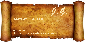 Jetter Gyula névjegykártya