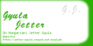 gyula jetter business card